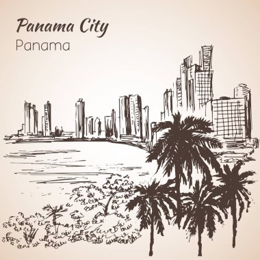 Panama city sityscape kroki. Panama.