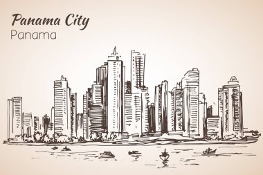 Panama city sityscape kroki. Panama. 