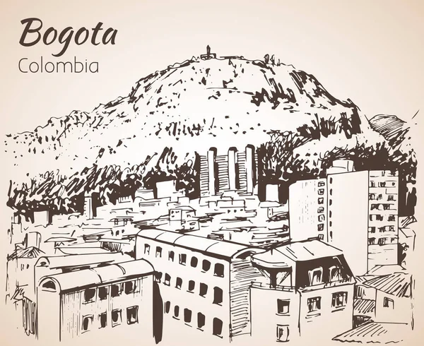 Bogota panoramik manzaralı. Kroki.