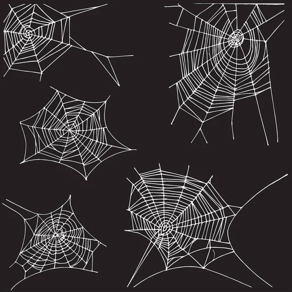 Spinnennetz von Hand gezeichnet. — Stockvektor