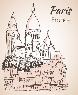 Paris cityspace. Basilique du Sacre-Coeur on Montmartre.