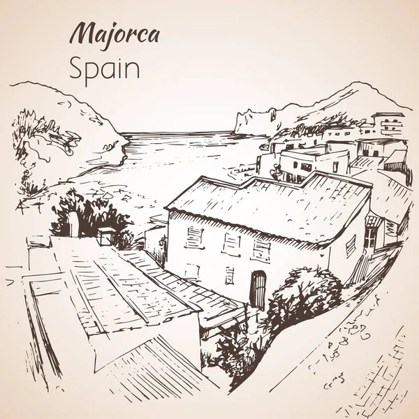 Majorca island sketch. Sketch. — Stock Vector