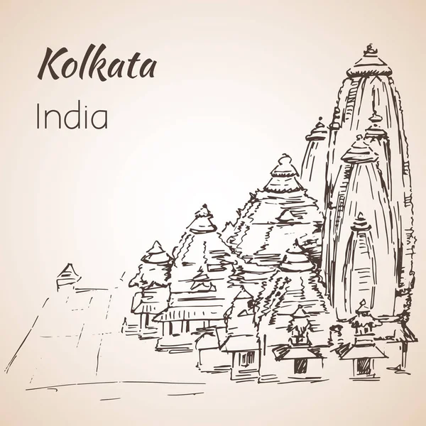 Birla Mandir Kolkata west-Bengalen. — Stockvector
