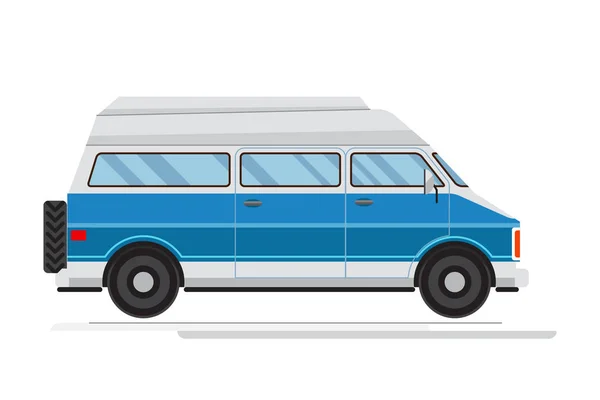 Yolcu mavi Van Mini otobüs vektör. — Stok Vektör