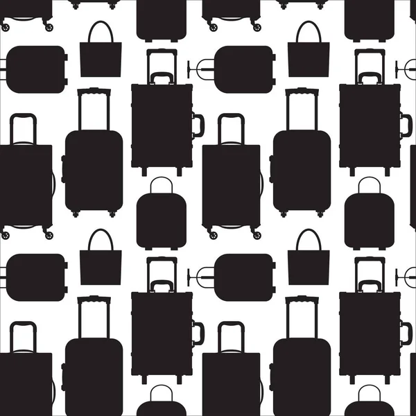 Modèle sans couture avec différents types de bagages . — Image vectorielle