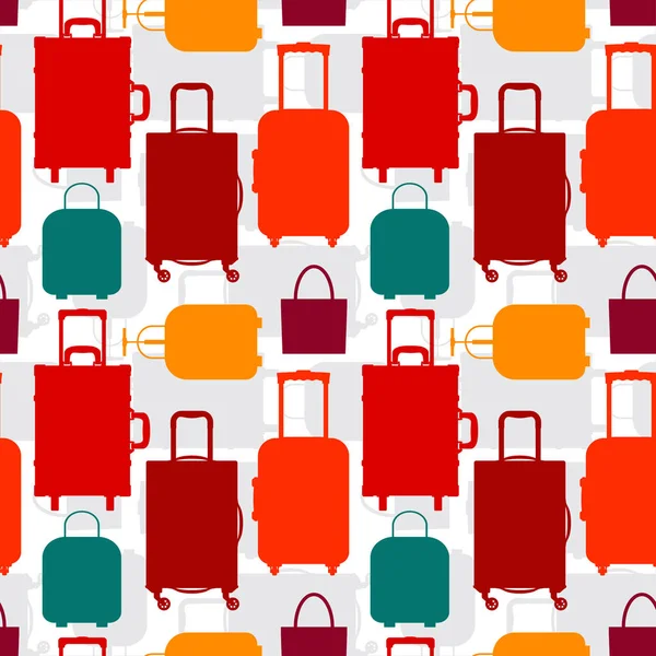 Modèle sans couture avec différents types de bagages . — Image vectorielle