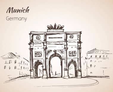 Siegestor in Munchen. Germany. Sketch. 