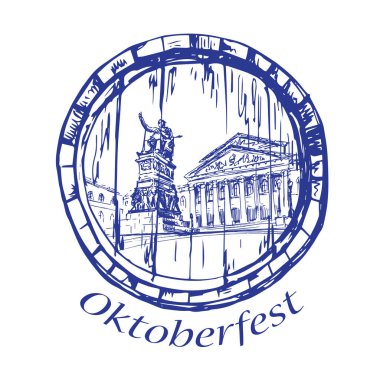 Münih Kent Meydanı varil, Almanya içinde görünüm. Kroki. 