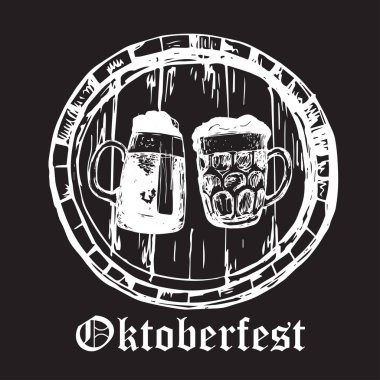 İki bardak bira görünümünü varil üzerinde. 