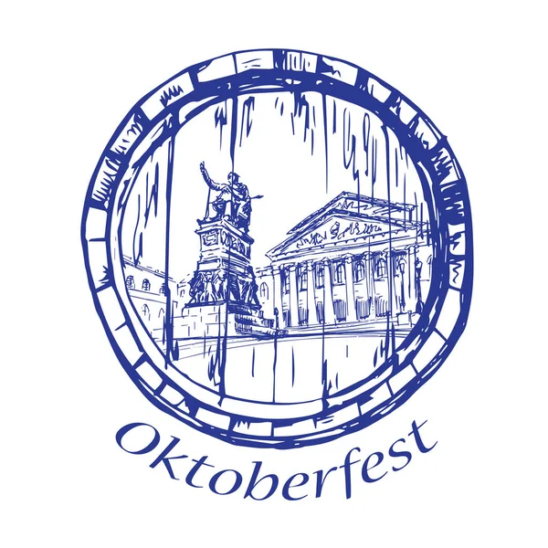 Münih Kent Meydanı varil, Almanya içinde görünüm. Kroki. 