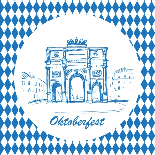 Siegestor in Munchen, Germany. Sketch. 