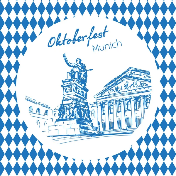 Munchen kare - Münih, Almanya'nın sembolü. Kroki. 