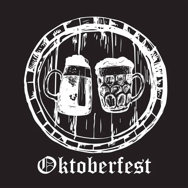 İki bardak bira görünümünü varil üzerinde. 