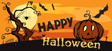 Geceleri kabak ile eski izole ağacı. 