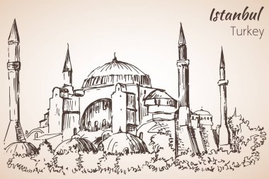 Istanbul Hadia Ayasofya Müzesi - Ayasofya. Türkiye. Kroki.