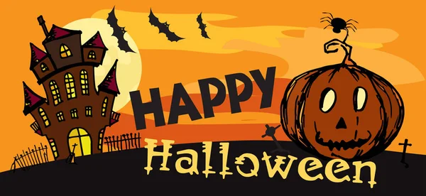 Eski yıkık izole kalede kabak gece ile. 