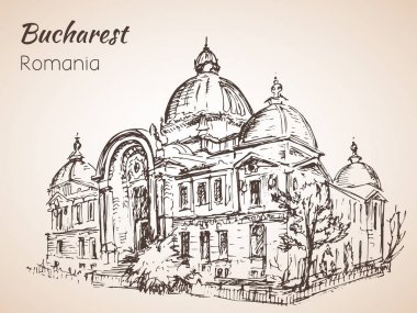 Calea Victoriei sketch. Bucharest, Romania. 