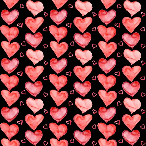 Seamless Valentine's day watercolor pattern. — Stock Photo, Image