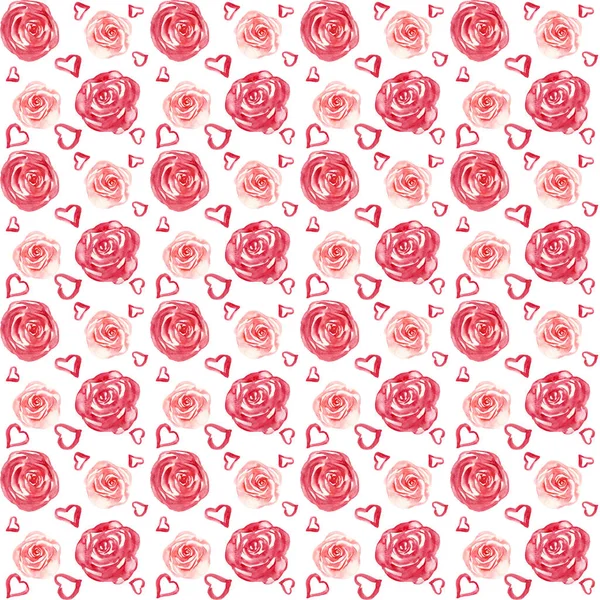 Seamless Valentine's day watercolor pattern. — Stock Photo, Image