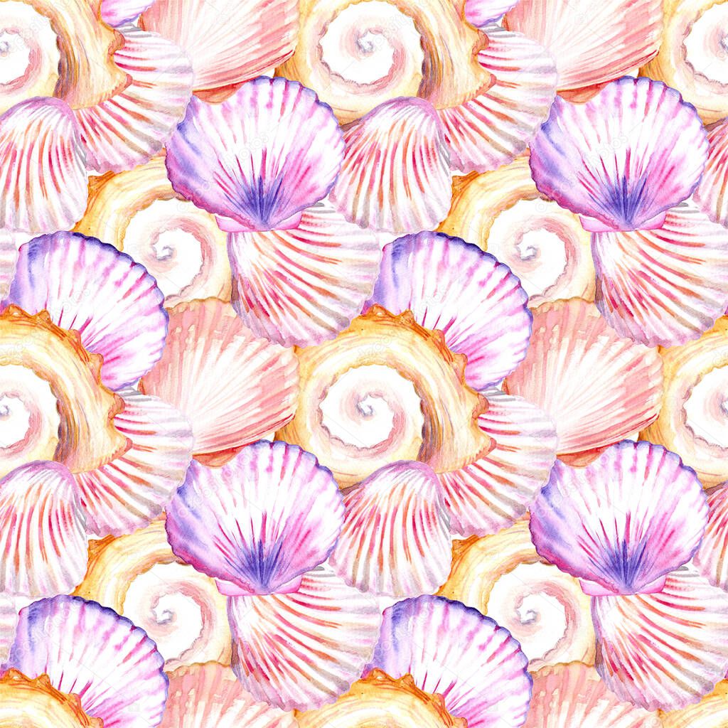Seamless watercolor seamless pattern. Background, backdrop hand-drawn painted on white background
