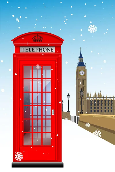 Londra Telefon Kulübesi Izole Edildi Vektör Illüstrasyonu — Stok Vektör