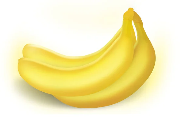 パスで白い背景に分離された 3 つの熟したバナナ — ストック写真
