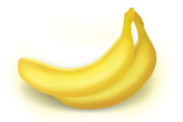 パスで白い背景に分離された 2 つの熟したバナナ — ストック写真