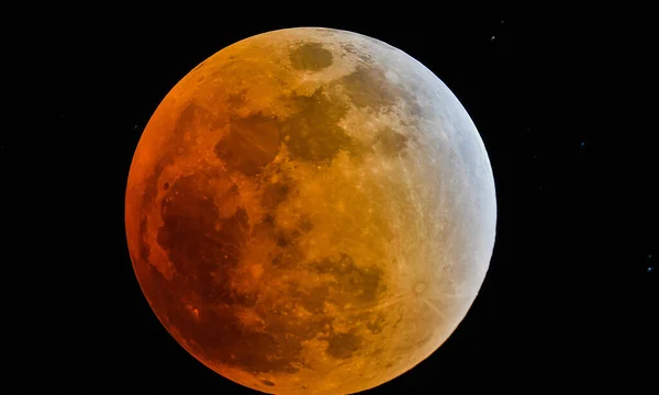 Full Moon Lunar Eclipse Mars Crescent Bright Sky Night — Stock Photo, Image