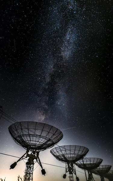 satellite dish with antenna and stars