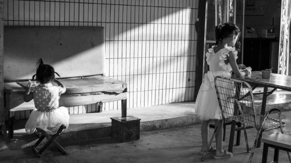 Black White Photo Young Couple Dress — Stock Photo, Image