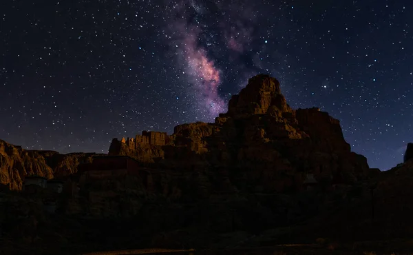 Nachtansicht Der Milchstraßengalaxie Abendhimmel — Stockfoto
