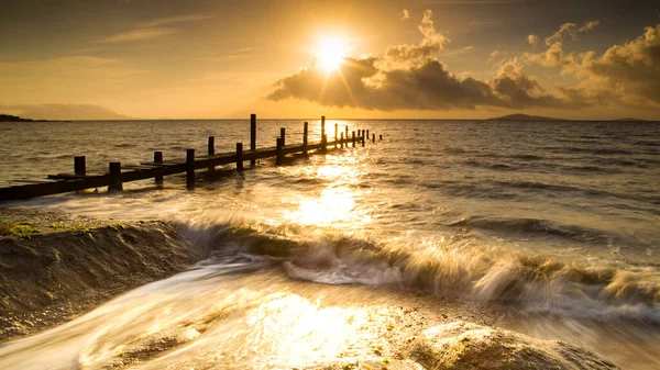 Hermoso Atardecer Sobre Mar — Foto de Stock