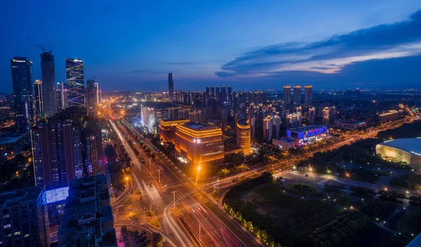 stock image aerial view of the city at night