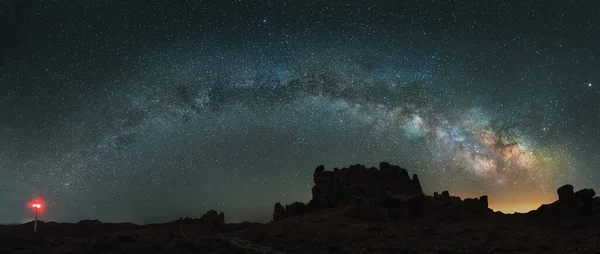 Schöner Nachthimmel Mit Milchstraße Und Sternen — Stockfoto