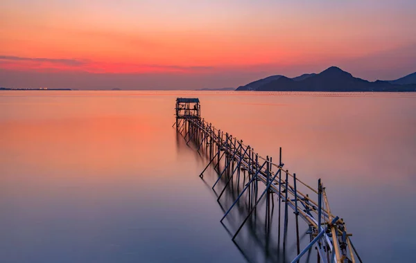 Hermoso Atardecer Sobre Mar — Foto de Stock