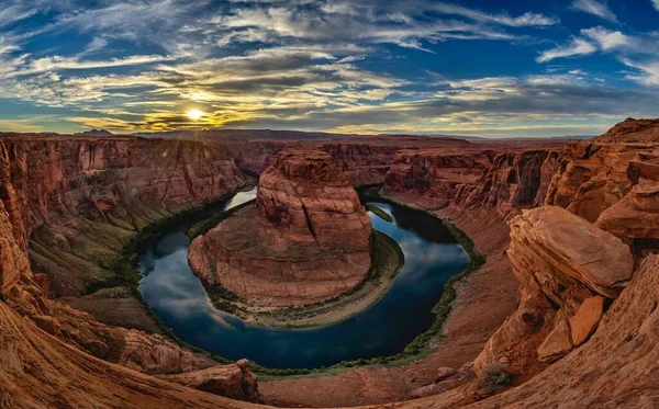 Hufeisenbiegung Wasser Arizona — Stockfoto