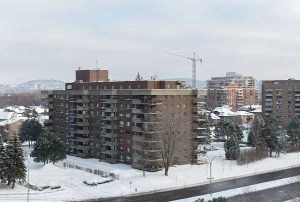 Современные Жилые Дома Огромными Окнами Балконами Монреале Канада — стоковое фото