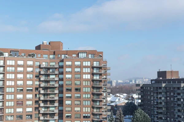 Edificios Condominios Modernos Con Enormes Ventanas Balcones Montreal Canadá —  Fotos de Stock