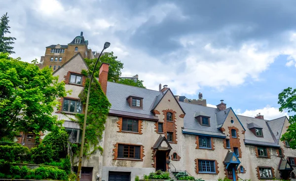 Expensive Old Houses Huge Windows Montreal Downtown Canada — Stock Photo, Image