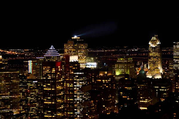 Montreal Skyline Natten Quebec Kanada — Stockfoto
