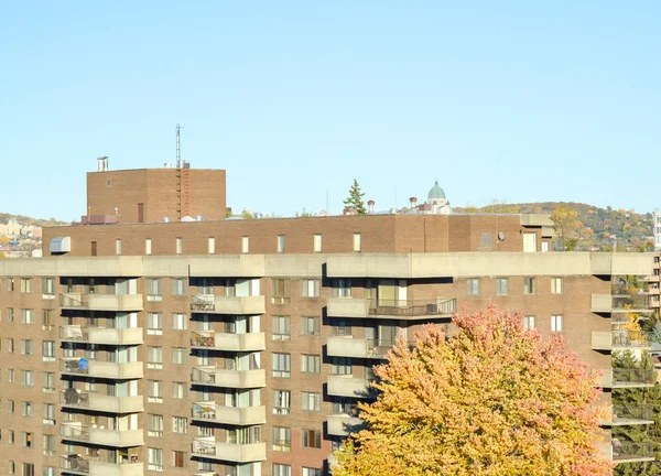 Современные Жилые Дома Огромными Окнами Балконами Монреале Канада — стоковое фото
