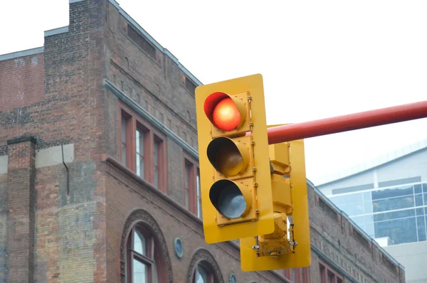 Ampel Vor Dem Altbau Der Innenstadt Rotlicht — Stockfoto