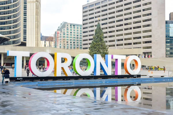 Toronto Canada November 2016 Toronto Sign Nathan Phillips Square Toronto — Stock Photo, Image