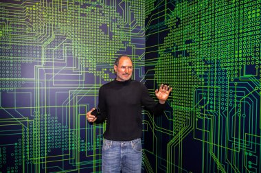 Montreal, Kanada - 11 Kasım 2016: Steve Jobs Apple Heykel Müzesi Montreal'nde ortak kurucusu.