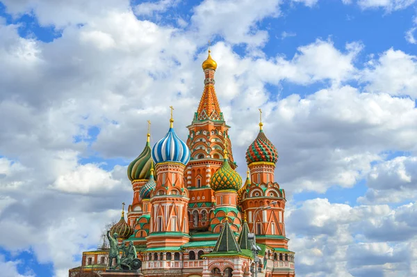 Καθεδρικός Ναός Αγίου Βασιλείου Κόκκινη Πλατεία Στη Μόσχα — Φωτογραφία Αρχείου