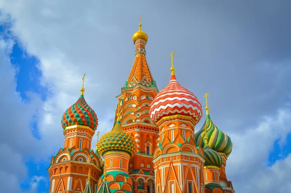 Καθεδρικός Ναός Αγίου Βασιλείου Κόκκινη Πλατεία Στη Μόσχα — Φωτογραφία Αρχείου
