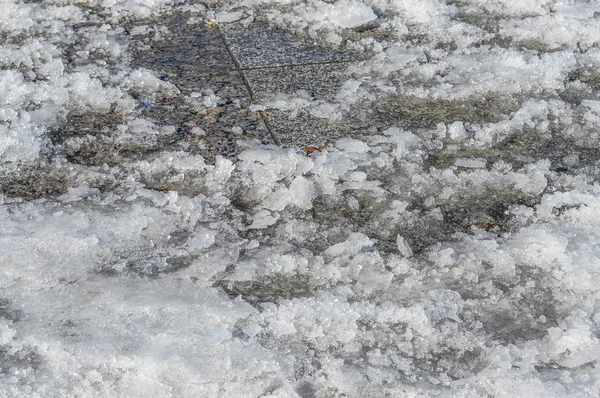 Neve Calçada Montreal — Fotografia de Stock