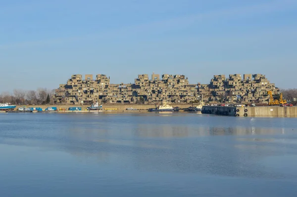 Montreal Kanada Haziran 2015 Habitat Daire Eski Liman Tekneye Insanlar — Stok fotoğraf