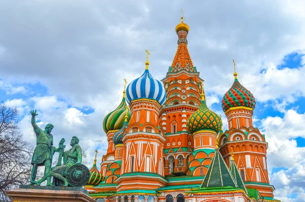 Μόσχα Ρωσία Κόκκινη Πλατεία Θέα Στον Καθεδρικό Ναό Του Αγίου — Φωτογραφία Αρχείου