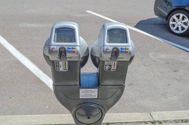Burlington, Amerika Birleşik Devletleri - 28 Mayıs 2016: Parkmetre Burlington şehir merkezinde.